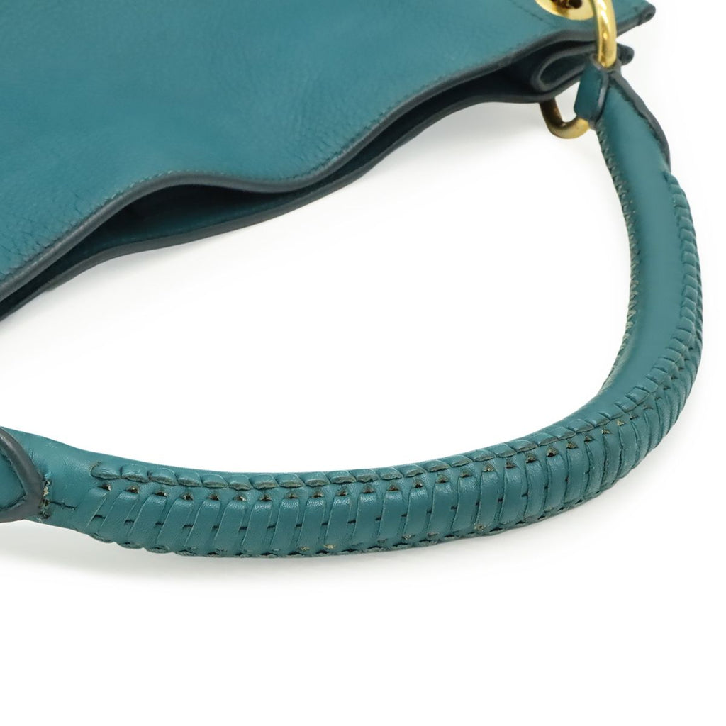 Prada Shoulder Bag Leather Green Gold — view 4