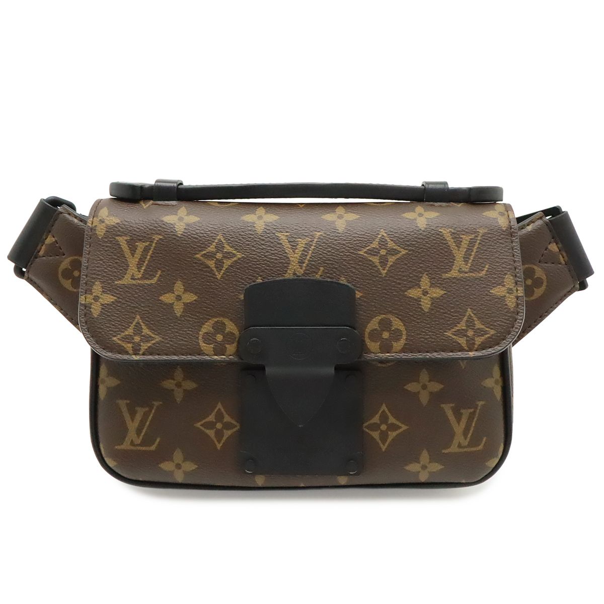 Louis Vuitton Monogram S Lock Sling Bag Leather Noir Black