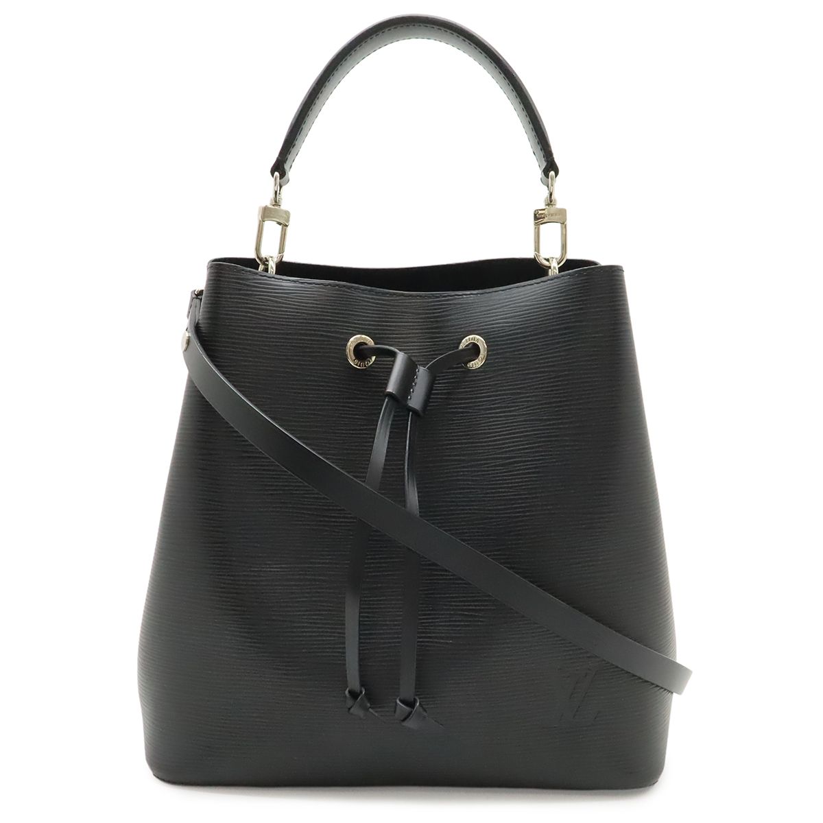Louis Vuitton Epi Neo Noe Drawstring 2-Way Shoulder Bag Noir Black Silver