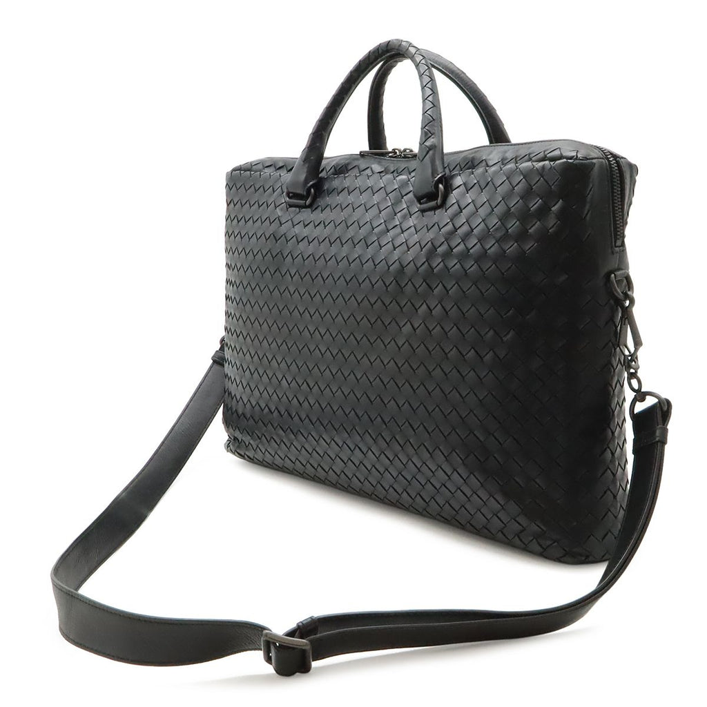 Bottega Veneta Intrecciato Business Document 2-Way Shoulder Bag Leather Black — view 2