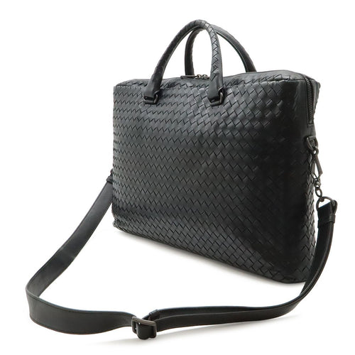 Bottega Veneta Intrecciato Business Document 2-Way Shoulder Bag Leather Black — view 2