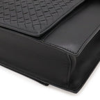 Bottega Veneta Intrecciato Business Briefcase Documents Purse Leather Black — view 3