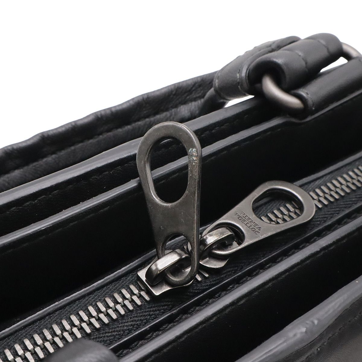 Bottega Veneta Intrecciato Business Briefcase Documents Purse Leather Black — view 4