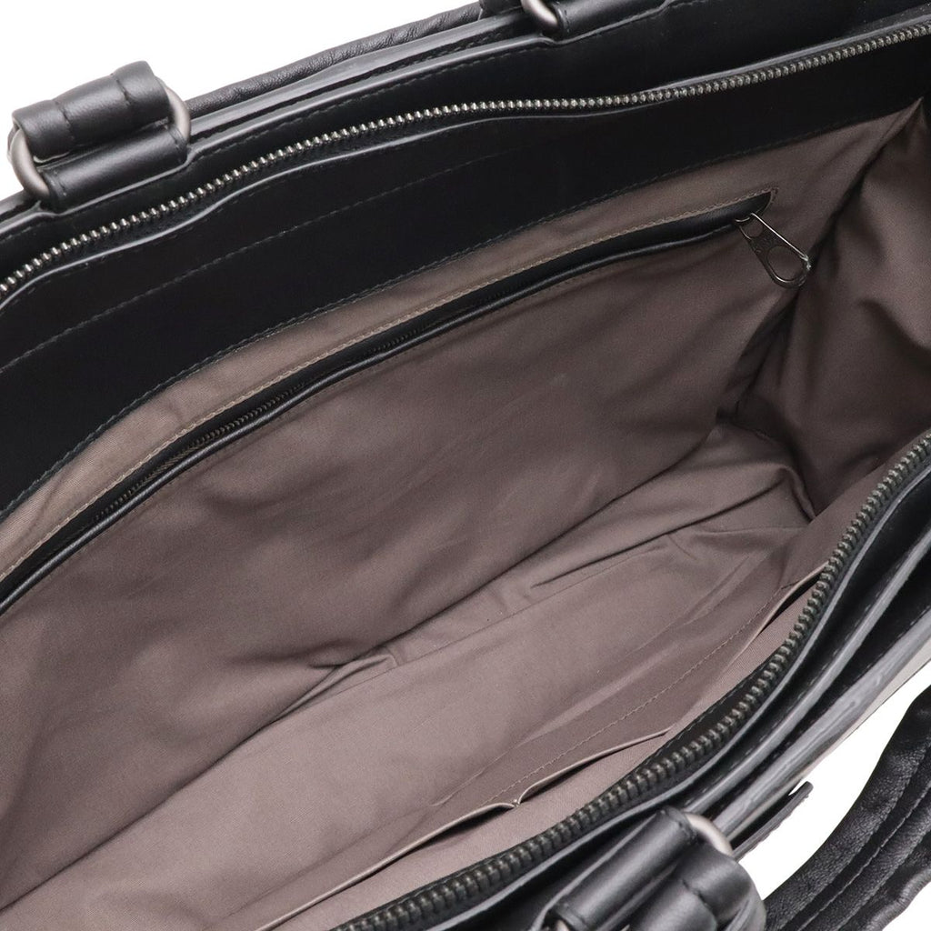 Bottega Veneta Intrecciato Business Briefcase Documents Purse Leather Black — view 6