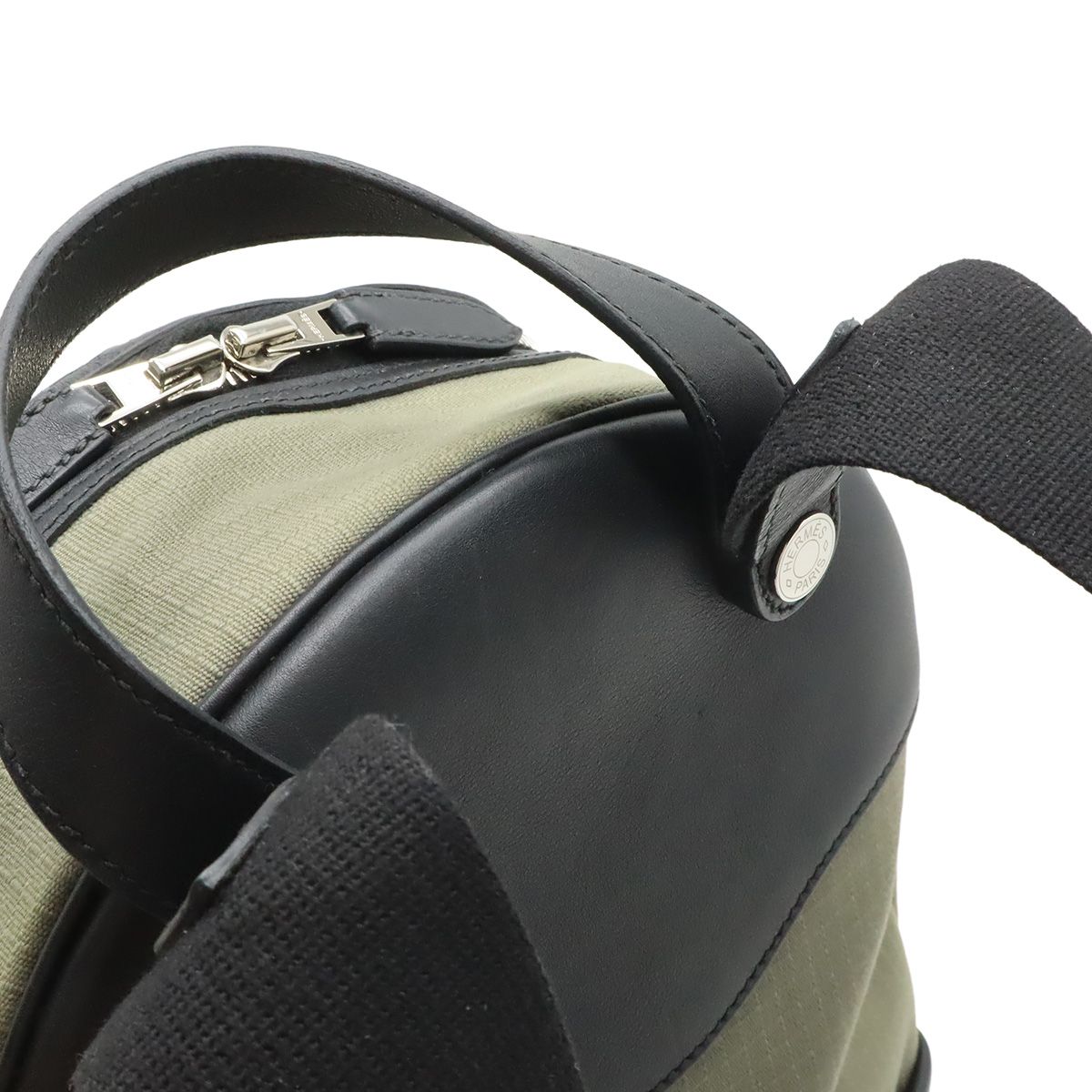 Hermes Sac a Dos All Backpack Veau Swift Toilet Bivack Black Khaki — view 4