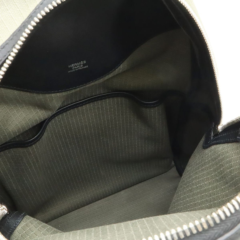 Hermes Sac a Dos All Backpack Veau Swift Toilet Bivack Black Khaki — view 7