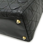 Dior Lady Large Cannage 2-Way Shoulder Bag Leather Black Gold — view 3