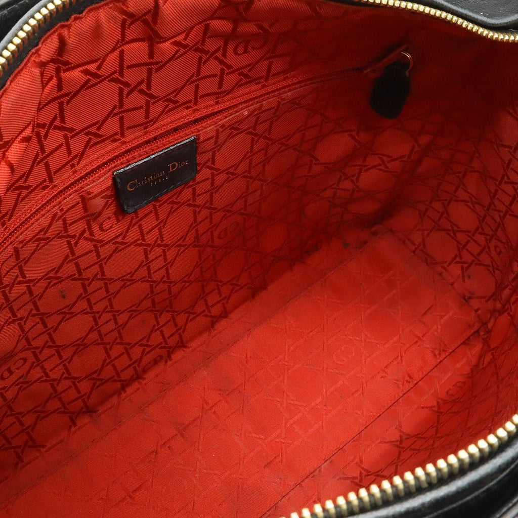 Dior Lady Large Cannage 2-Way Shoulder Bag Leather Black Gold — view 6