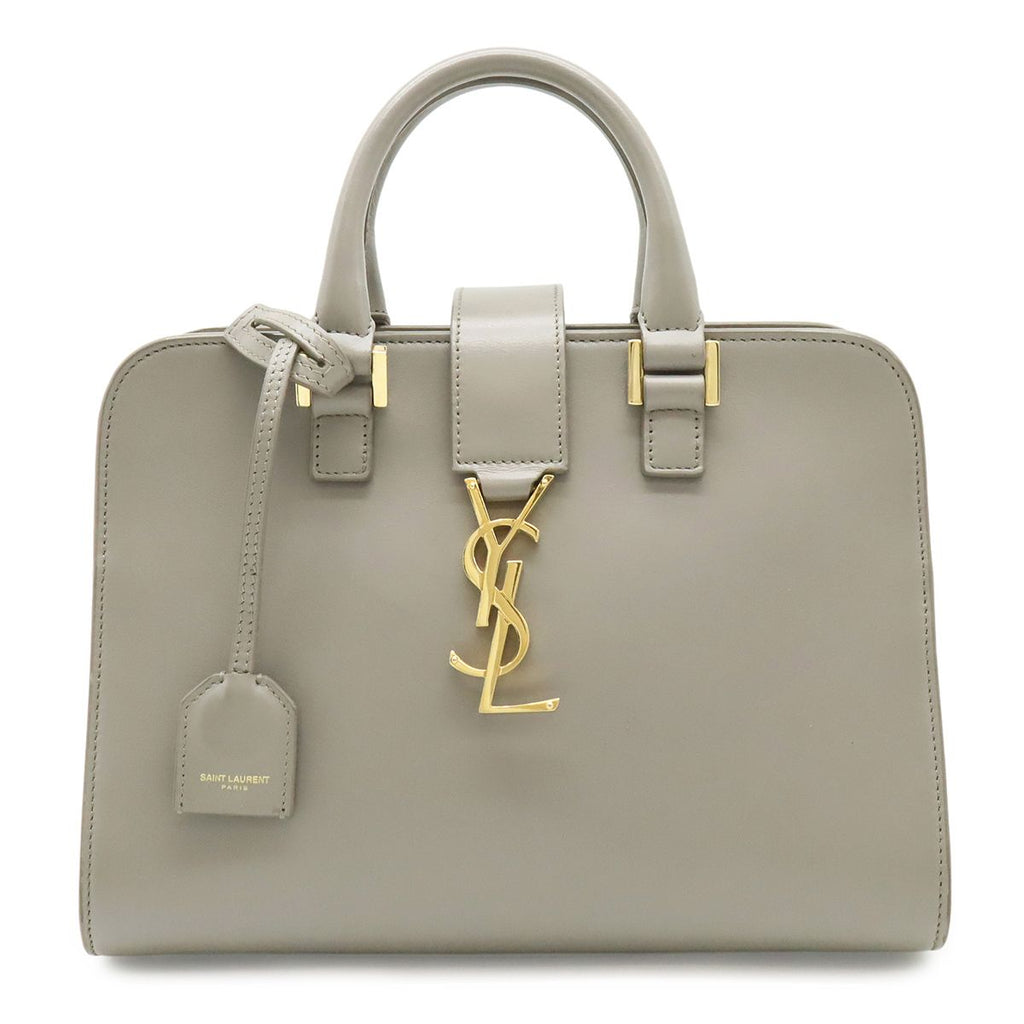Saint Laurent Paris YSL Baby Cabas Mini Bag Leather Gray