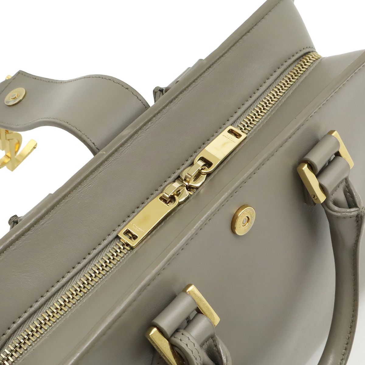 Saint Laurent Paris YSL Baby Cabas Mini Bag Leather Gray — view 5