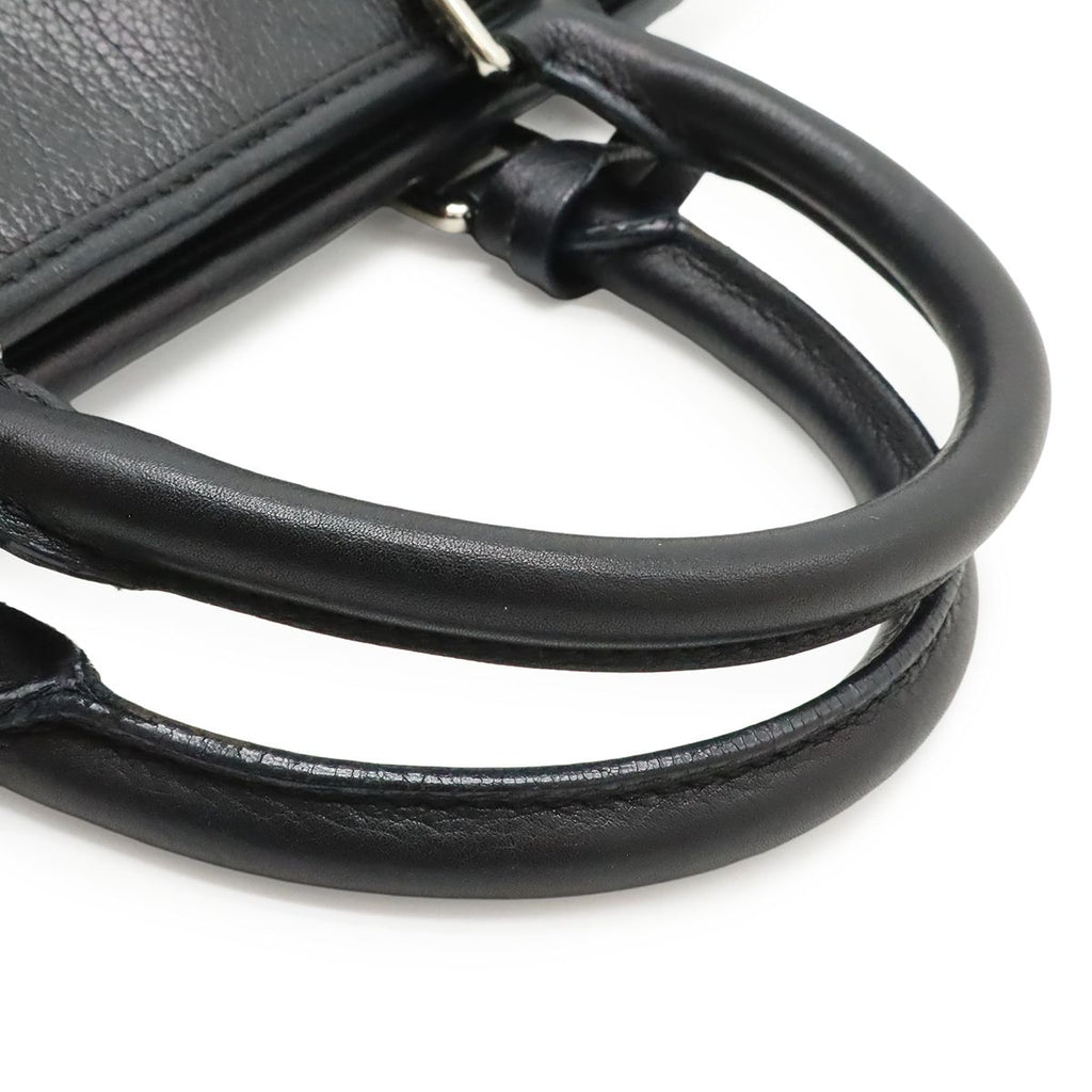 Loewe Amazona 28 Anagram Mini Boston Bag Leather Black Silver — view 4