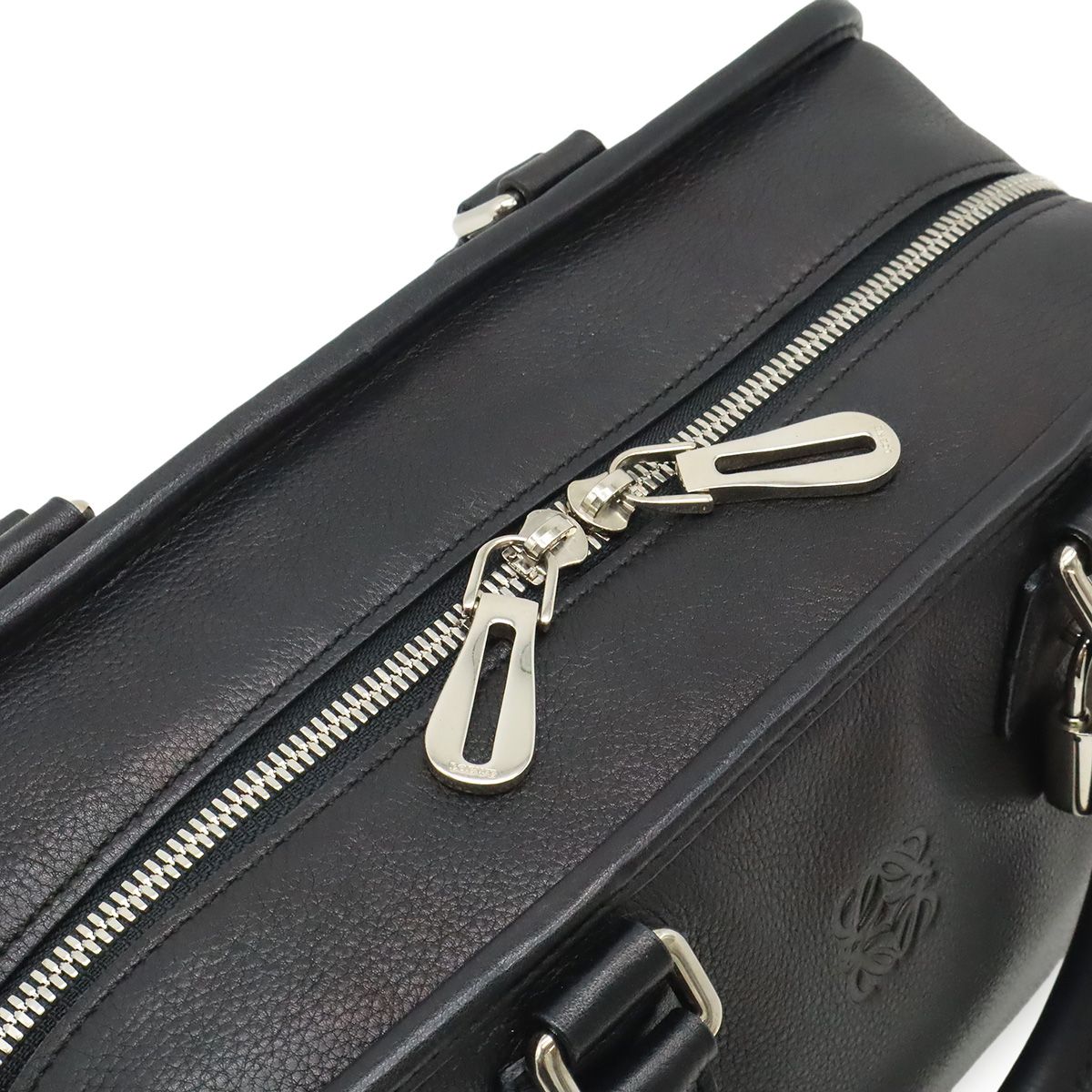 Loewe Amazona 28 Anagram Mini Boston Bag Leather Black Silver — view 5