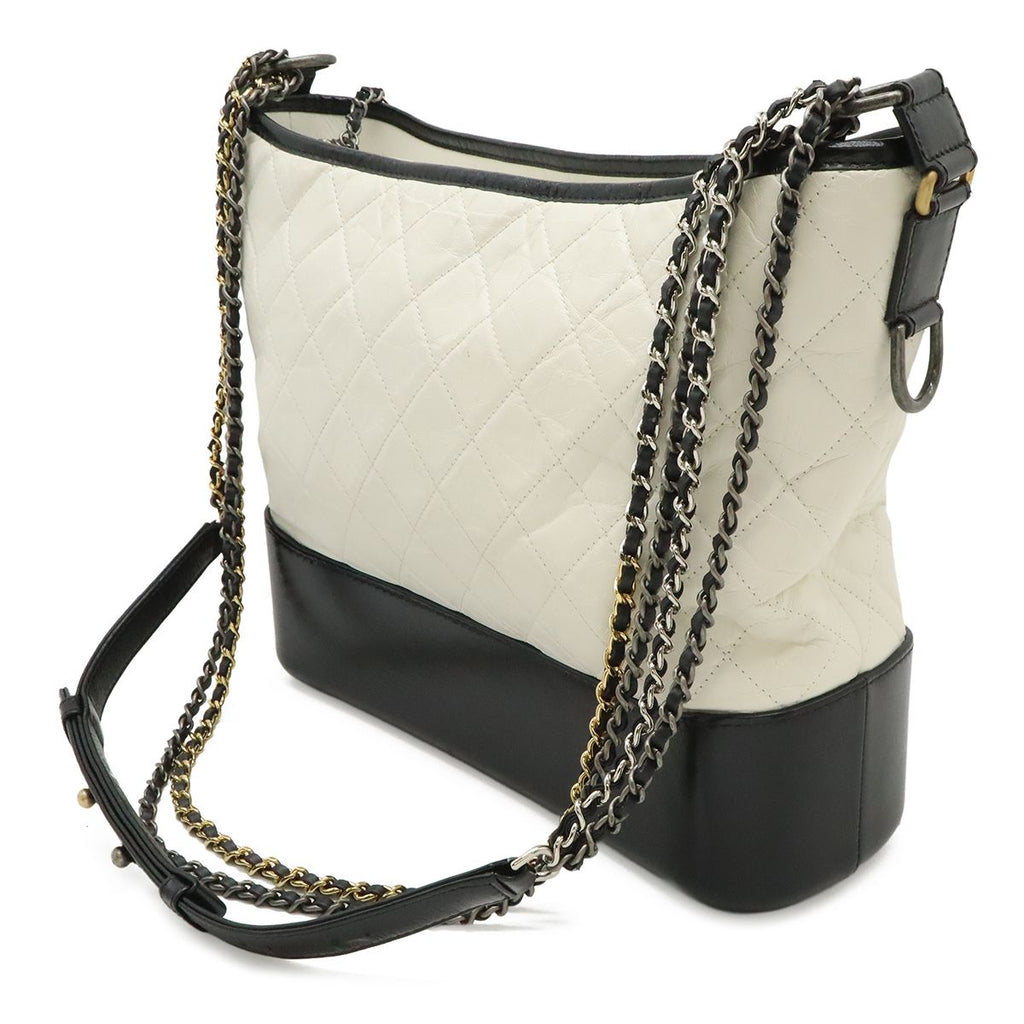 Chanel Gabriel de Large Hobo Chain Shoulder Bag Calfskin Bicolor White Black — view 2