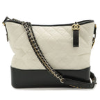 Chanel Gabriel de Large Hobo Chain Shoulder Bag Calfskin Bicolor White Black