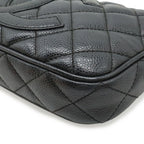 Chanel Quilted CC Logo Chain Shoulder Bag Caviar Leather Black Gold — view 3