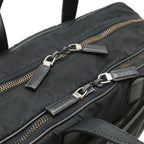 Prada Triangle Logo Business Briefcase Document Purse Nylon Nero Black Silver — view 5