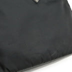 Prada Triangle Logo Business Briefcase Document Purse Nylon Nero Black Silver — view 9