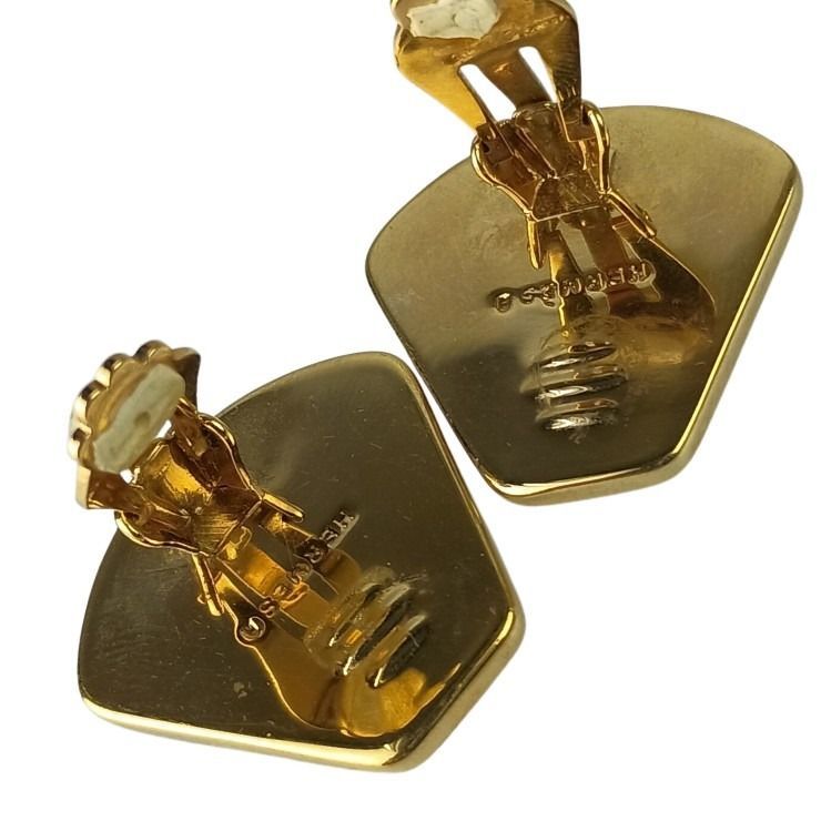 Hermes Earrings Enamel Multicolor Metal Cloisonne Lion Animal — view 4