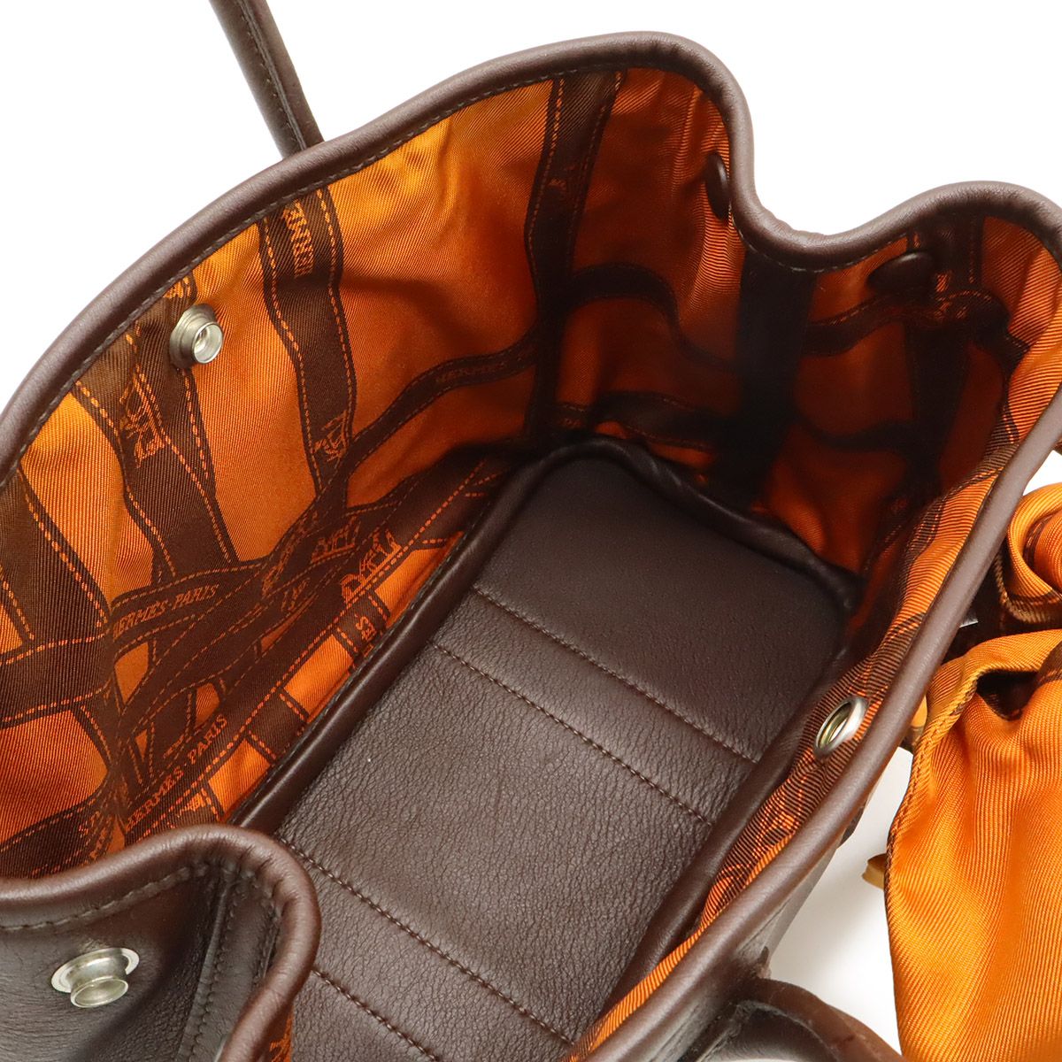 Hermes Ttpm Mini Bag Swift Leather Havana Brown Orange Bolduc Silver — view 6