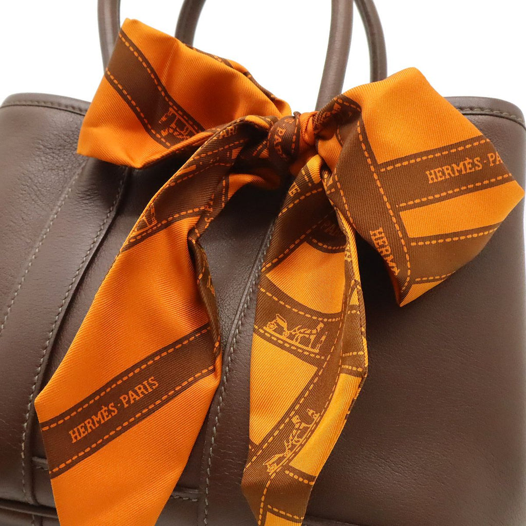 Hermes Ttpm Mini Bag Swift Leather Havana Brown Orange Bolduc Silver — view 9