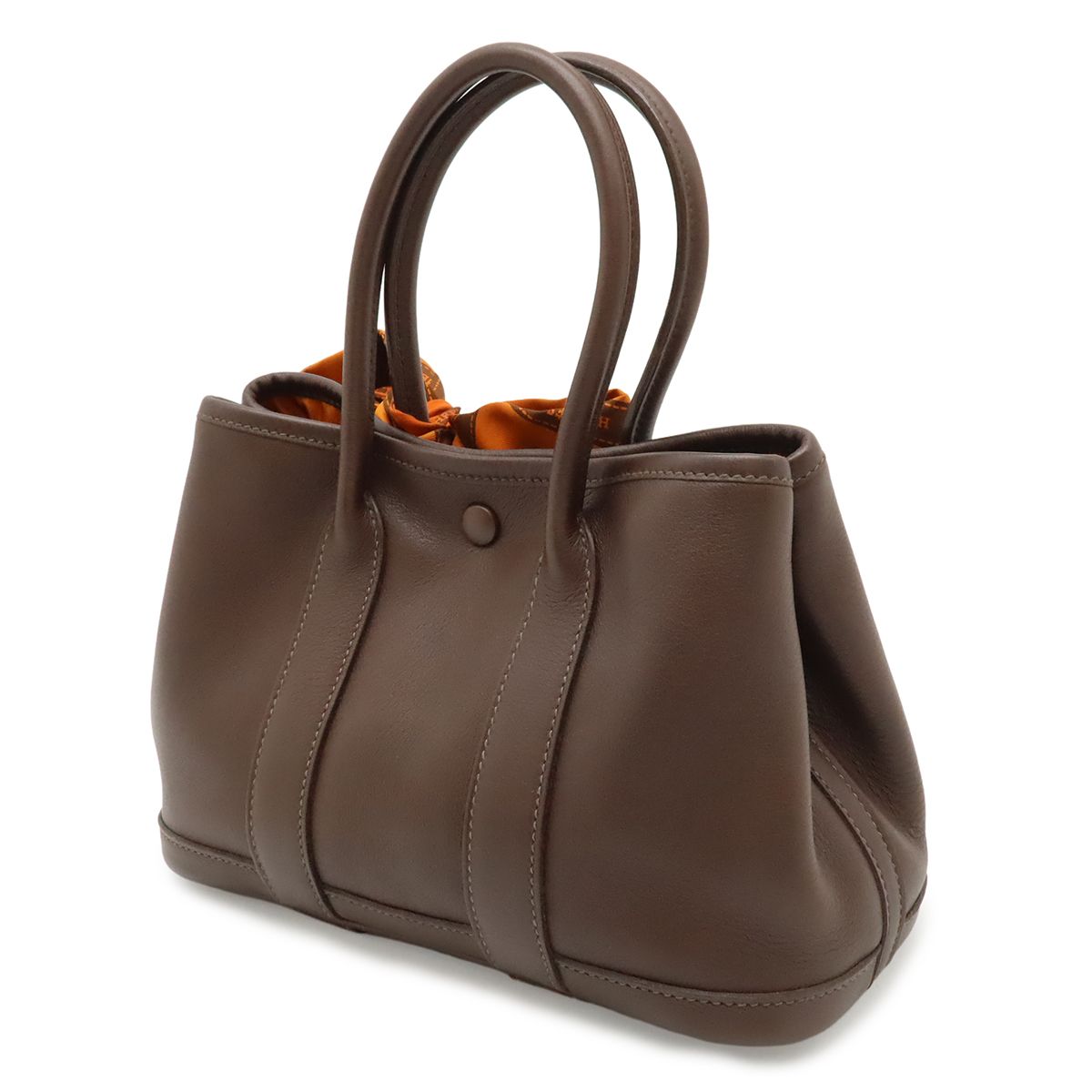 Hermes Ttpm Mini Bag Swift Leather Havana Brown Orange Bolduc Silver — view 2