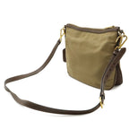 Prada Logo Jacquard Shoulder Bag Crossbody 2-Way Clutch Canvas Leather Khaki — view 2