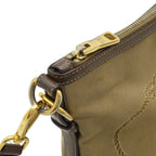 Prada Logo Jacquard Shoulder Bag Crossbody 2-Way Clutch Canvas Leather Khaki — view 6