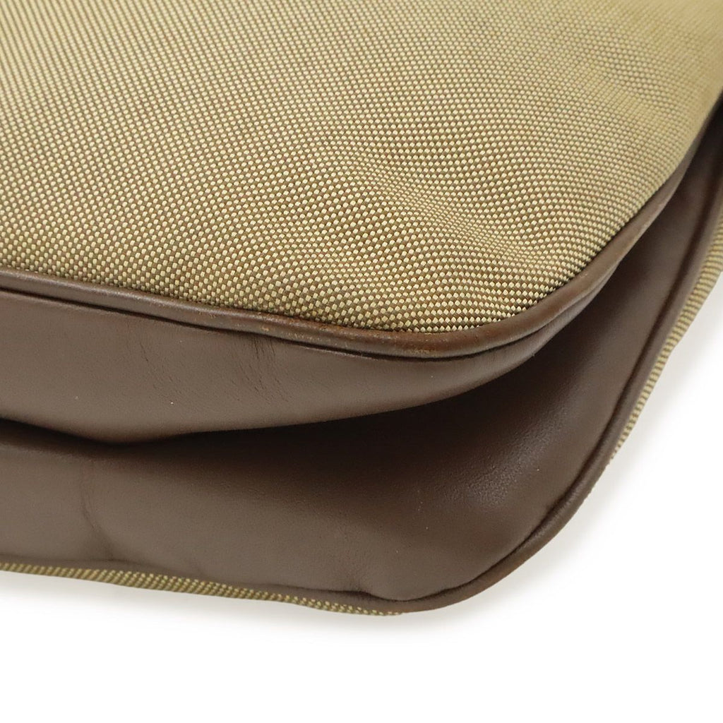 Prada Logo Jacquard Shoulder Bag Crossbody 2-Way Clutch Canvas Leather Khaki — view 3