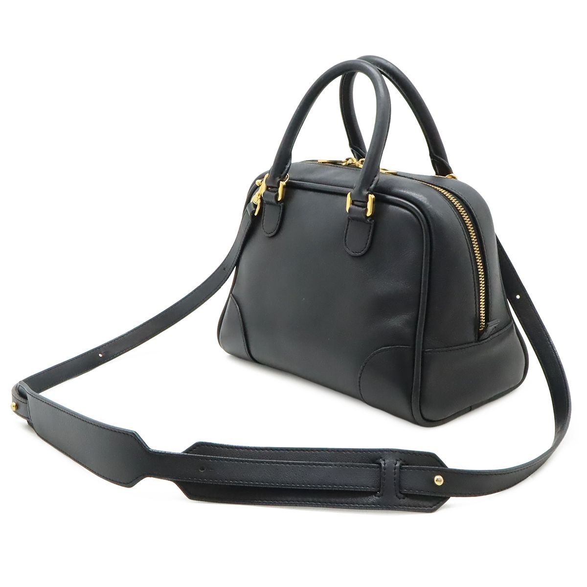 Loewe Anagram Amazona 75 Mini Bag 2-Way Leather Black Silver — view 2