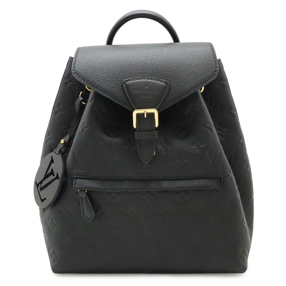Louis Vuitton Monogram Empreinte Montsouris PM Backpack Noir Black with Charm