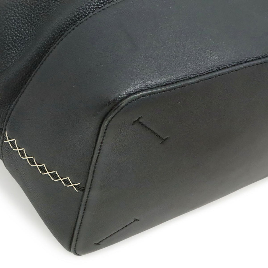 Loewe Midnight Bucket Shoulder Bag 2-Way Drawstring Leather Black Gold — view 3