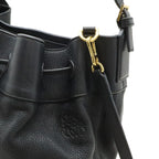 Loewe Midnight Bucket Shoulder Bag 2-Way Drawstring Leather Black Gold — view 5