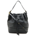 Loewe Midnight Bucket Shoulder Bag 2-Way Drawstring Leather Black Gold