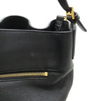 Loewe Midnight Bucket Shoulder Bag 2-Way Drawstring Leather Black Gold — view 8