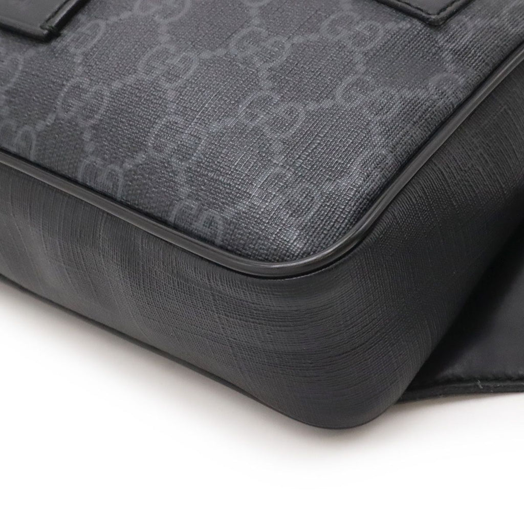 Gucci Courier Soft GG Supreme Web Line Waist Bag Applique Leather Black — view 3