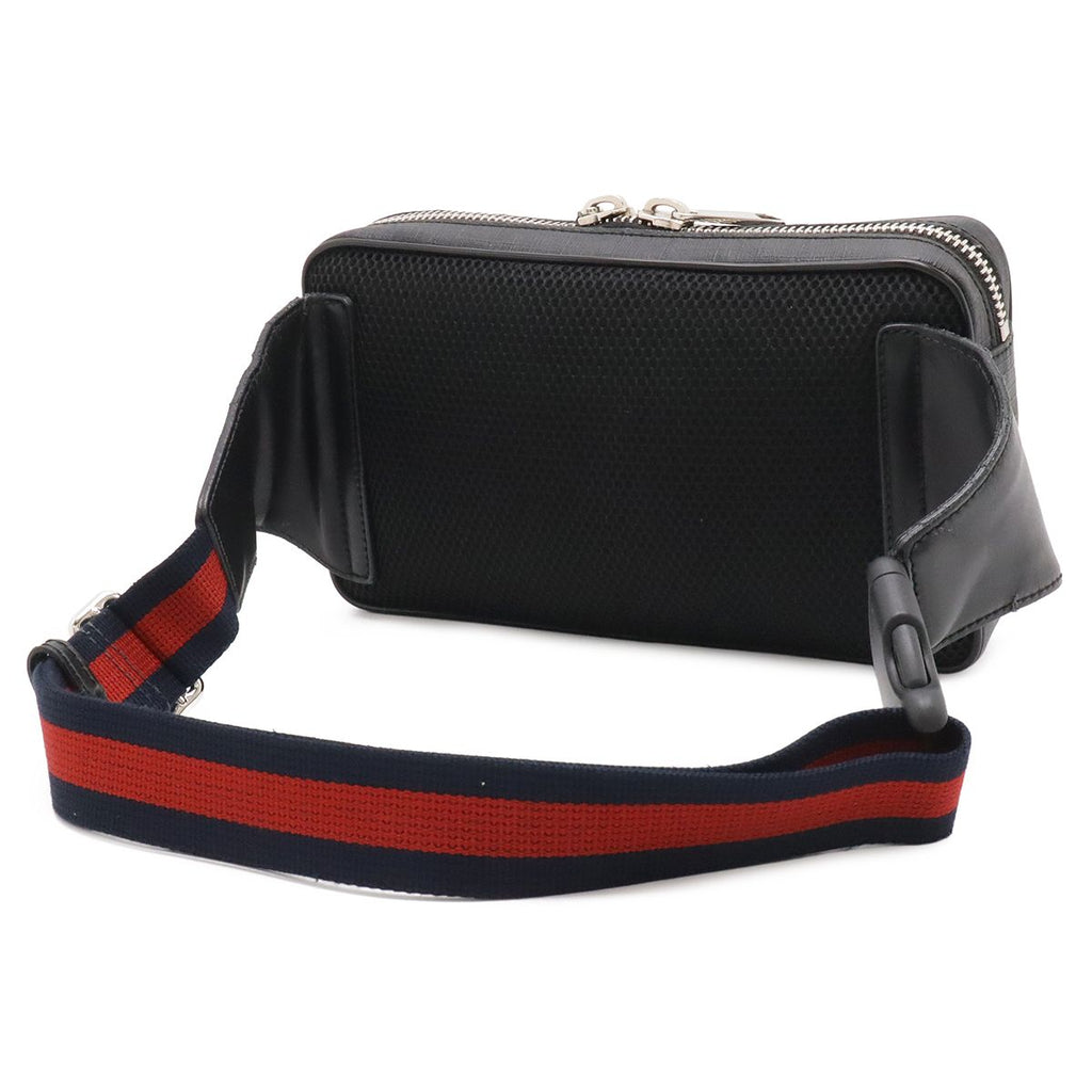 Gucci Courier Soft GG Supreme Web Line Waist Bag Applique Leather Black — view 2