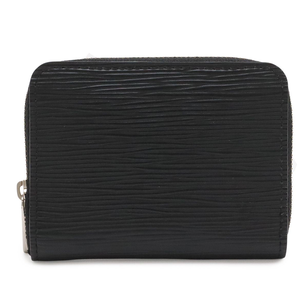Louis Vuitton Epi Zippy Coin Case Leather Purse Noir Black Silver