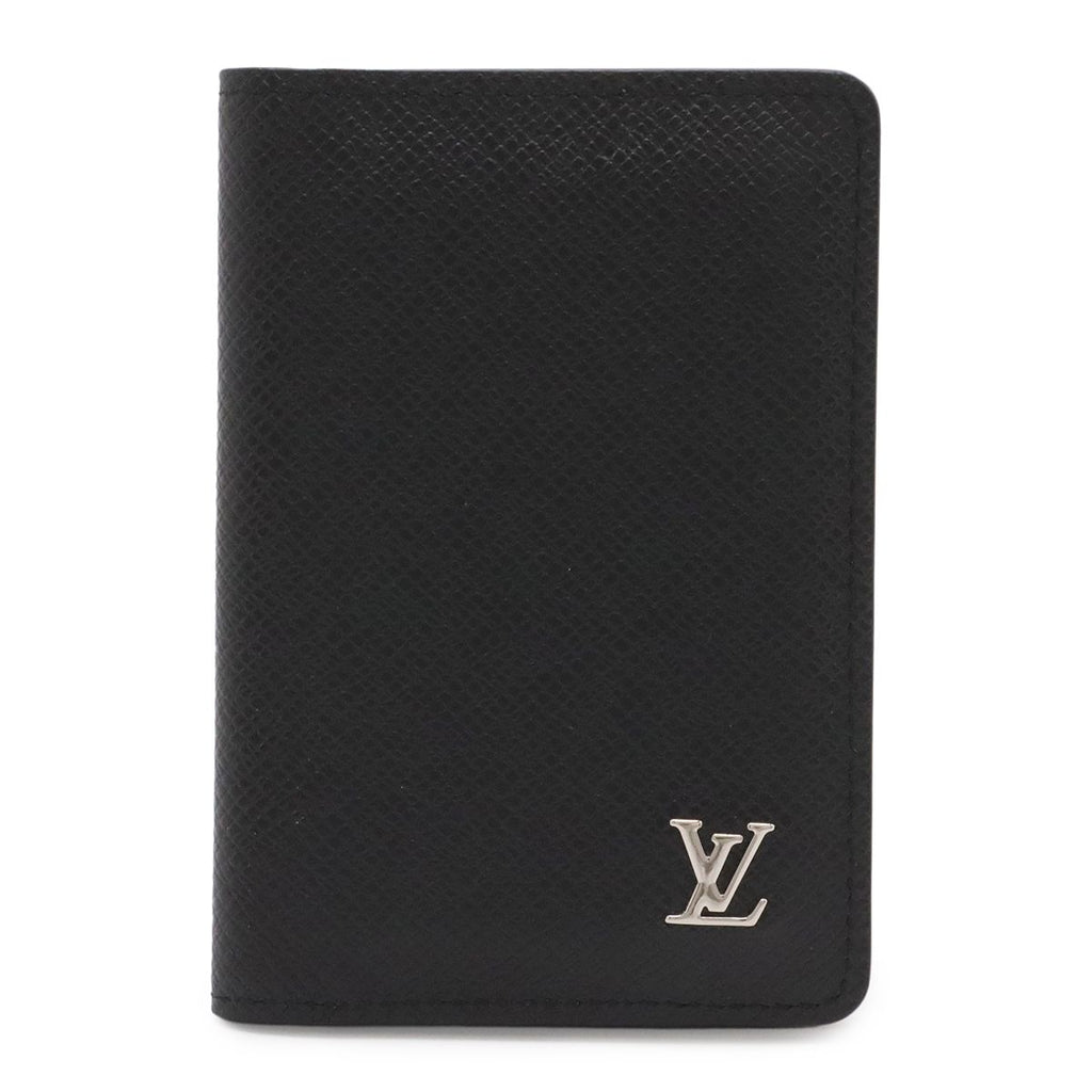 Louis Vuitton Taiga Organizer de Poche Card Case Business Holder Leather Noir