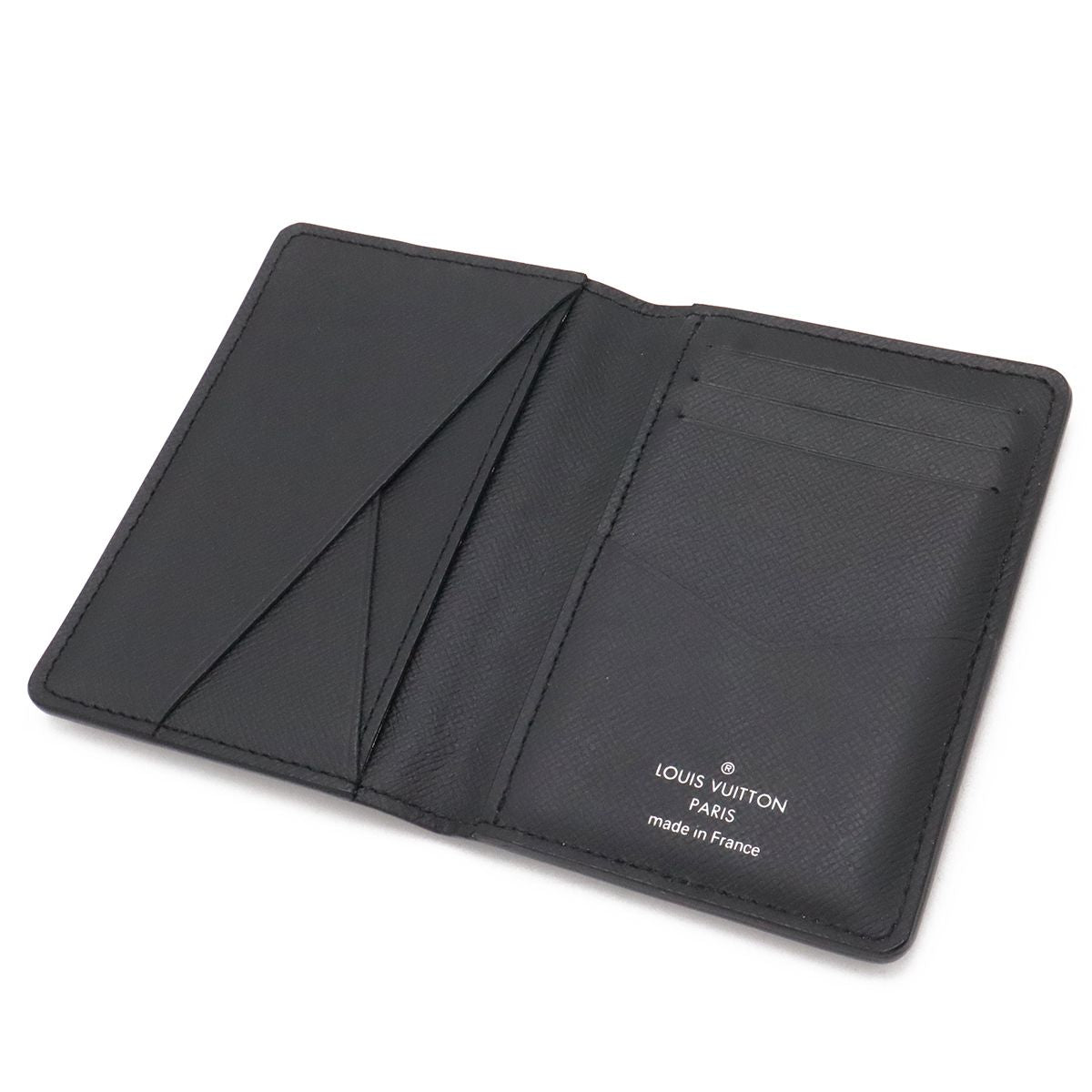 Louis Vuitton Taiga Organizer de Poche Card Case Business Holder Leather Noir — view 7