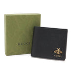 Gucci Animalier Metal Bee Bifold Wallet Leather Black Gold — view 9