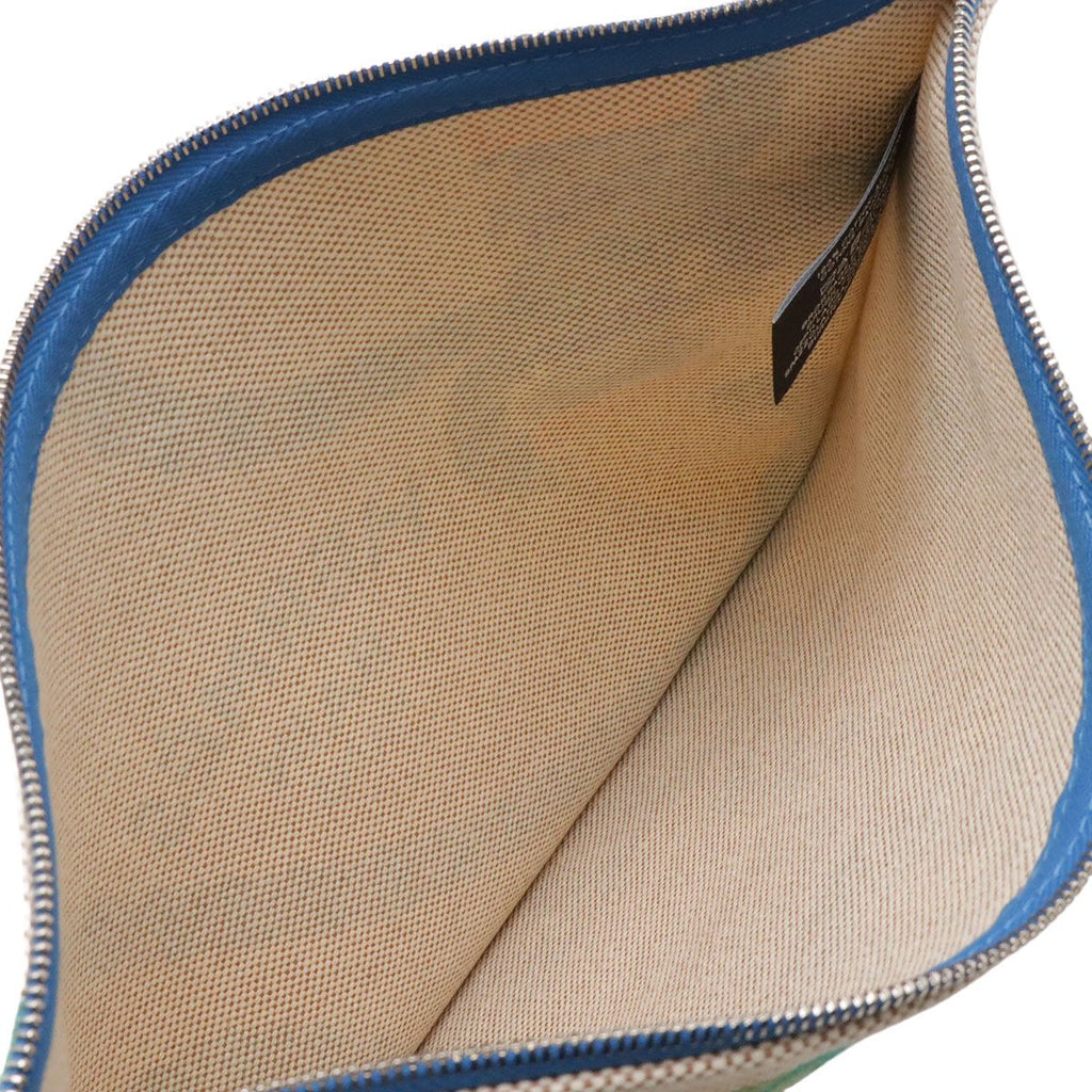 Hermes Kanoe Yachting GM Flat Pouch Makeup Cosmetic Case Clutch Cotton Vitamin — view 5