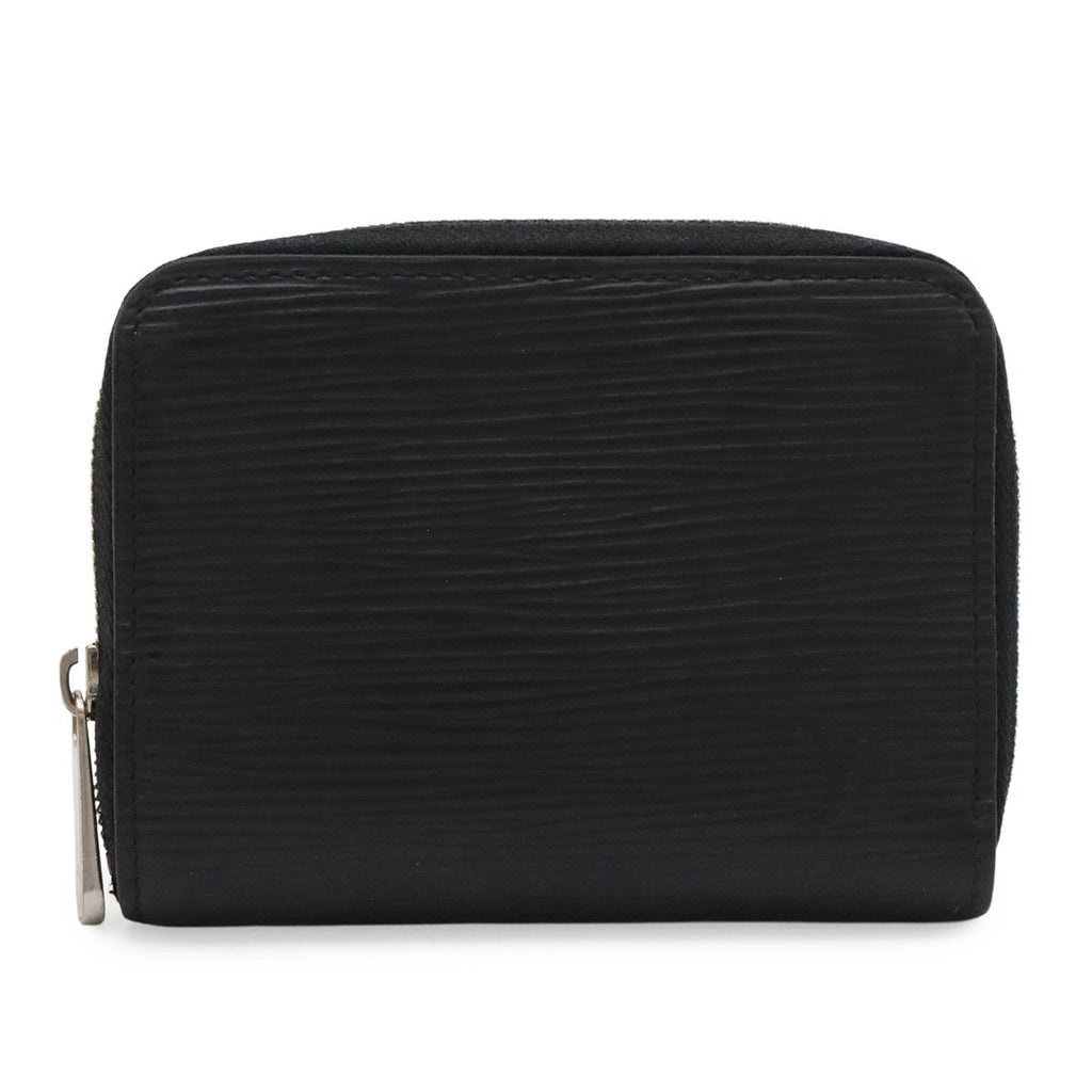 Louis Vuitton Epi Zippy Coin Case Leather Purse Noir Black Silver