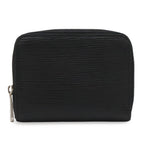 Louis Vuitton Epi Zippy Coin Case Leather Purse Noir Black Silver
