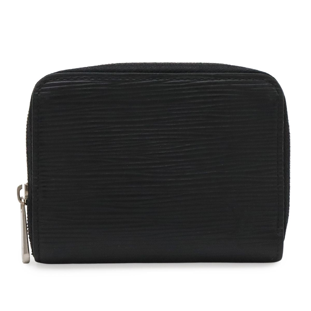 Louis Vuitton Epi Zippy Coin Case Leather Purse Noir Black Silver