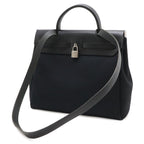 Hermes Herbag a Dos PM Backpack 2-Way Handbag Toile Officier Leather Black — view 2