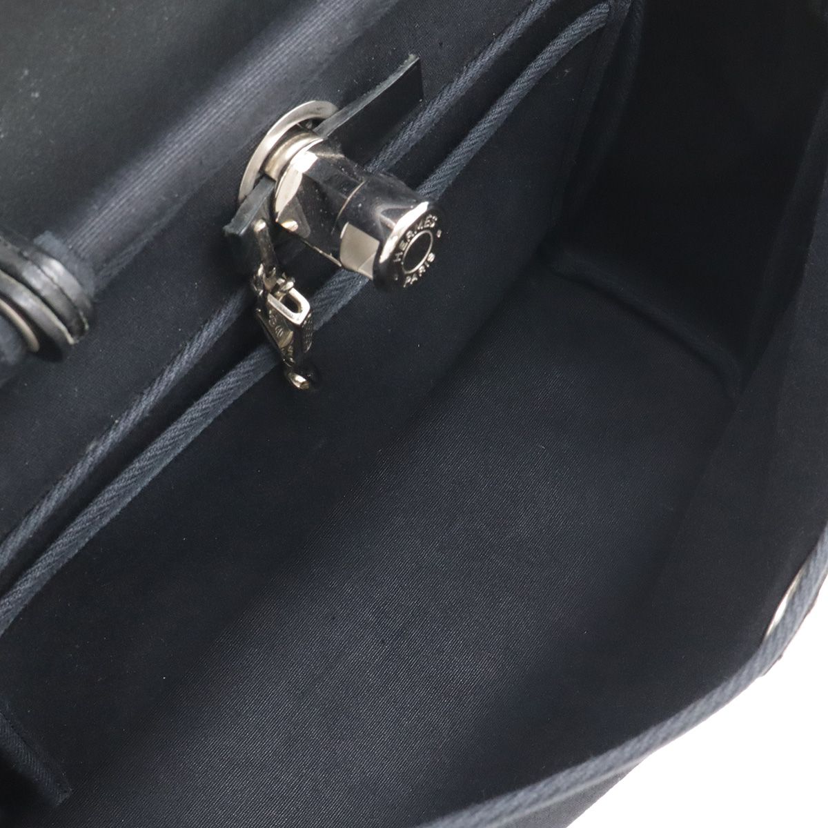 Hermes Herbag a Dos PM Backpack 2-Way Handbag Toile Officier Leather Black — view 7