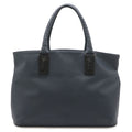 Bottega Veneta Marco Polo Tote Shoulder Bag Leather Navy Black