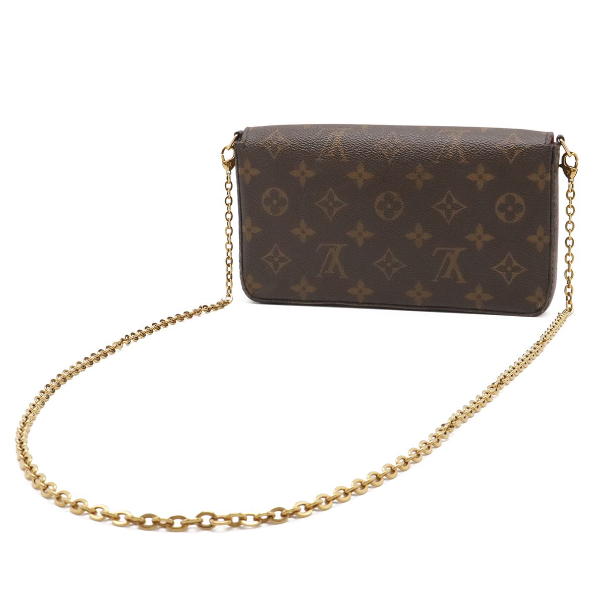 Louis Vuitton Monogram Pochette Felicie Shoulder Bag 2-Way Clutch Fuchsia Coin — view 2