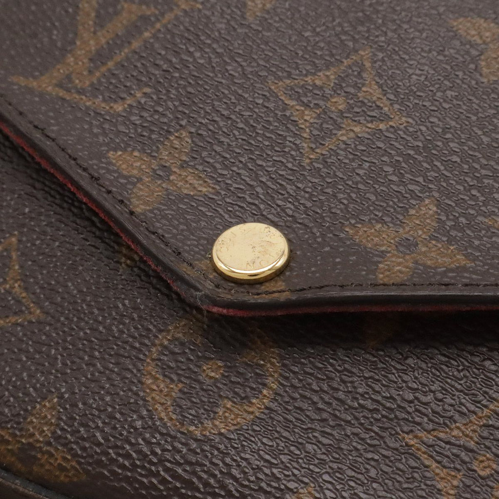 Louis Vuitton Monogram Pochette Felicie Shoulder Bag 2-Way Clutch Fuchsia Coin — view 4