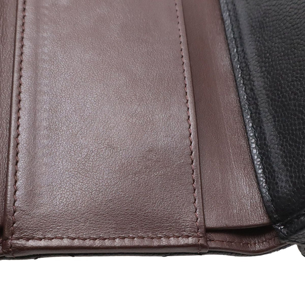 Chanel Classic Small Flap Wallet Quilted CC Logo Trifold Caviar Leather Black — view 5